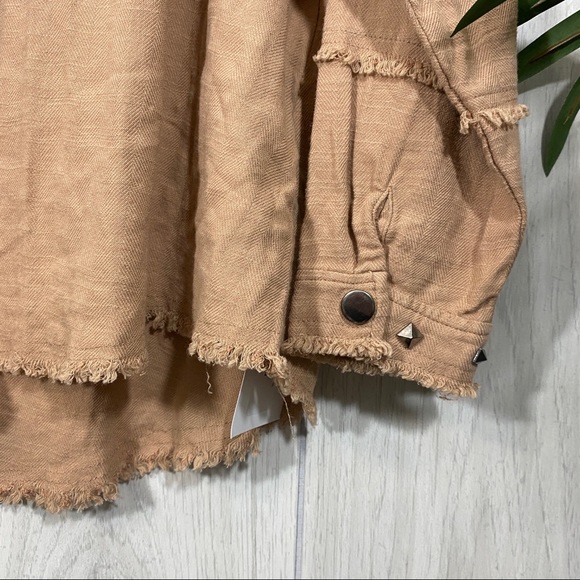 NEW Davi & Dani Studded Fringe Shirt Lightweight Layer Shacket Boho size S Small - Picture 9 of 12